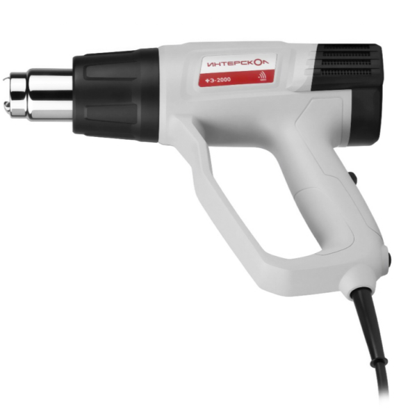 Фен строительный сетевой Интерскол ФЭ-2000 ПРОМО, 2000 Вт, пистолетный