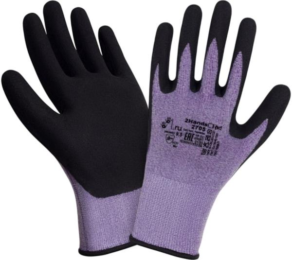 Перчатки нейлон-спандекс нитриловое покрытие microfoam черные 8,5 (М), 2Hands