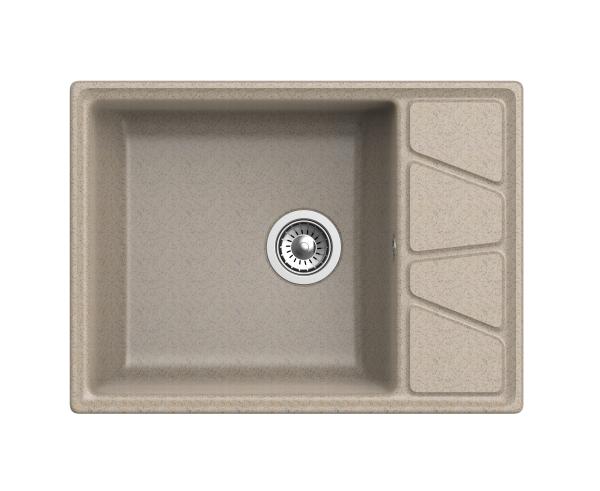 Мойка кухонная GranFest Vertex 680L прямоугольная 68x50 см, искусст. камень, песочный, V-680L