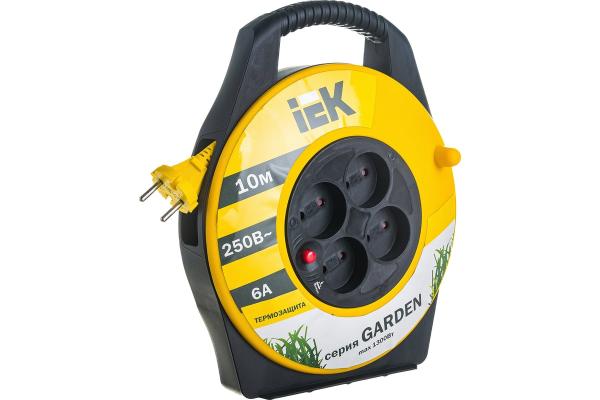 Удлинитель на катушке 4x10 м без заземления 6A IP20 УК10 2x0.75 с термозащитой, IEK