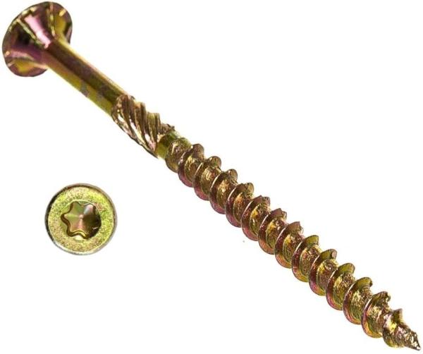 Шуруп конструкционный с потайной головкой 5,0х60 мм, желтый цинк