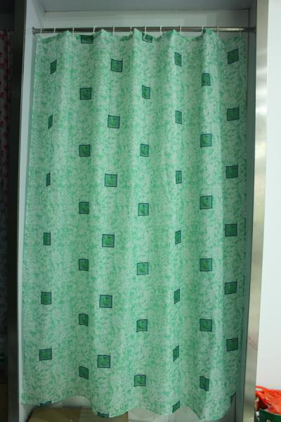 Штора для ванной комнаты Zalel ECO YQL1170 180x200 см полиэстер, зеленая, квадраты