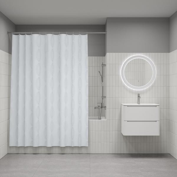 Штора для ванной комнаты Iddis BD06P18i11 180x200 см полиэстер, белая