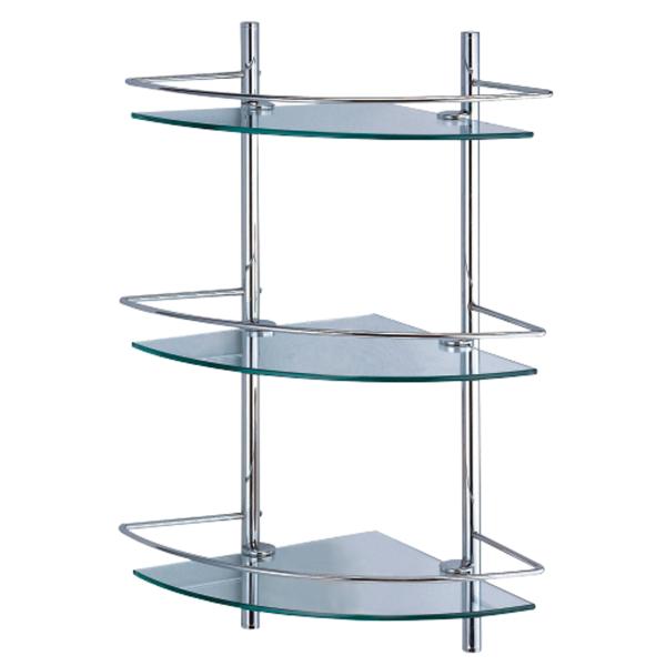 K-3133 Полка стеклянная угловая тройная WasserKraft 30х30х61см.