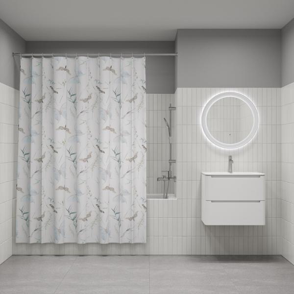 Штора для ванной комнаты Iddis BP05P18i11 180x200 см полиэстер, белая