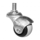 Колесо 40 мм "шарик", поворотное, серая резина, с болтом М8