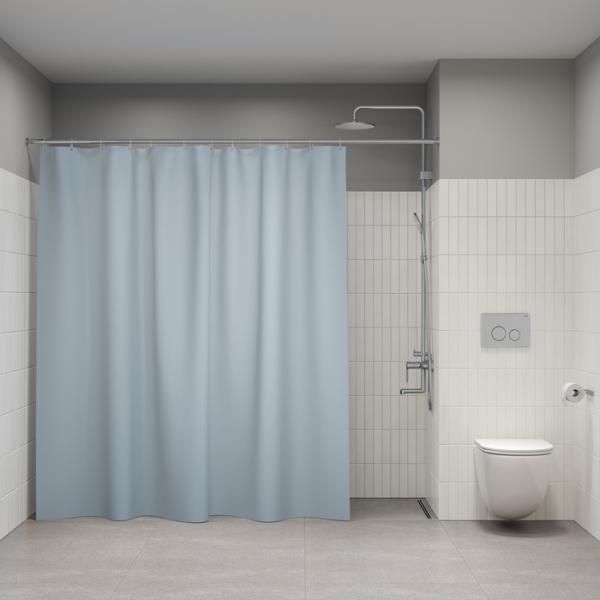 Штора для ванной комнаты Iddis BL06P24i11 240x200 см полиэстер, голубая