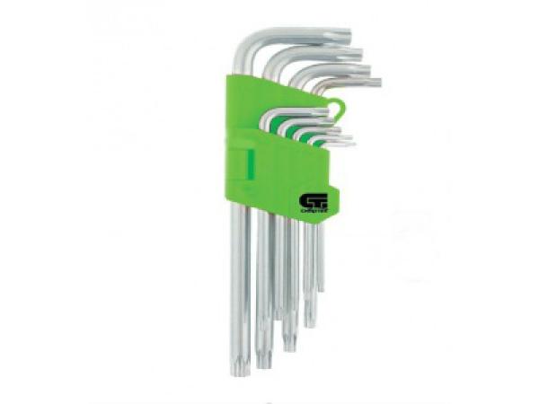 Набор ключей имбусовых Tampex-Torx,TTT10-T50,закален, 9шт короткие, никель (12321) (Сибртех)