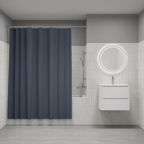 Штора для ванной комнаты Iddis BS01P18i11 180x200 см полиэстер, серая