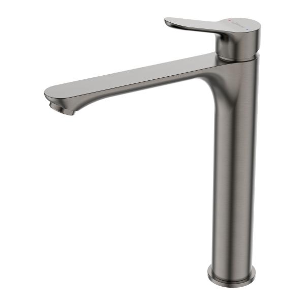 Смеситель для раковины Lemark Siberia, высокий излив, LMF-7015B-GM, графит