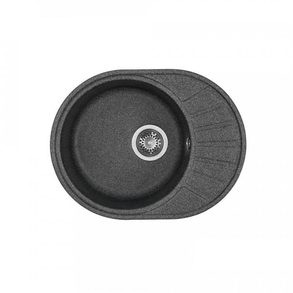 Мойка кухонная Aquaton Чезана овальная 56,8x43,7 см, искусст. камень, графит, 1A711232CS210