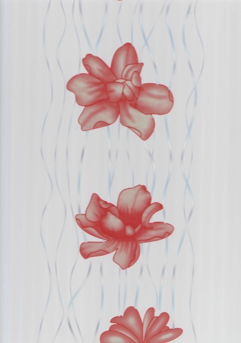 Панель стеновая 2,7х0,25м "Лента серебро (цветок)" 8мм термолак ( 8/8752-2 )