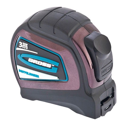 Рулетка Doppelhaken, 3мх16мм,односторон. зацеп, нейлон, двухсторон. шкала, автомат(31122) (GROSS)