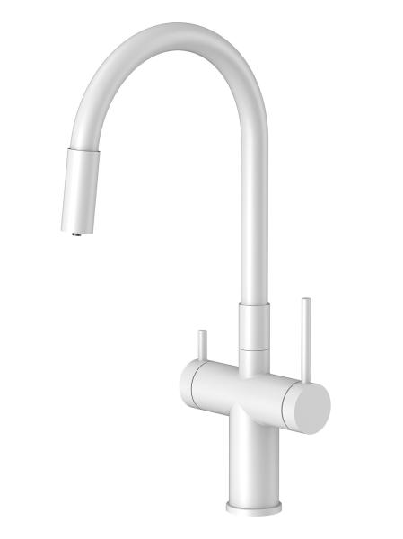 Смеситель для кухни Santek Энсо под фильтр, гибкий излив WH5A43127B001 белый