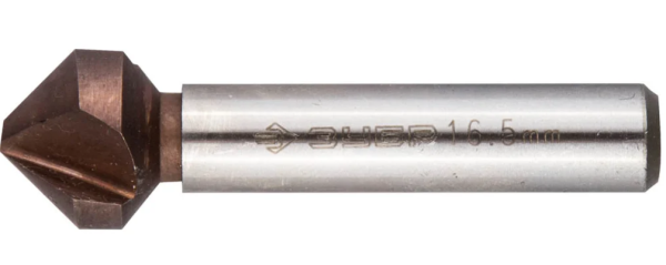 Зенкер конусный 16.5x60 мм, цилиндрический хвостовик, М8, кобальтовое покрытие, Зубр