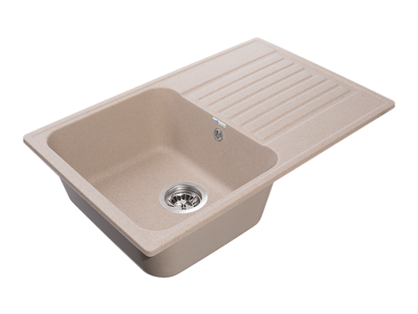 Мойка кухонная GranFest Quarz 78 прямоугольная 73,6x47,6 см, искусст. камень, песочный, 78