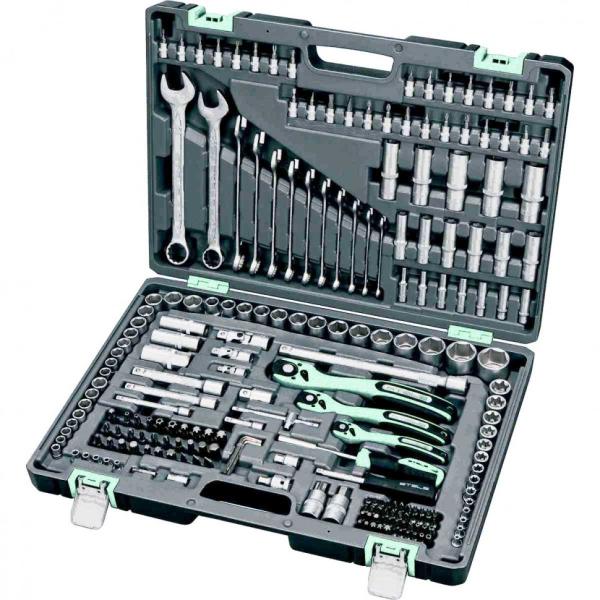 Набор инструментов, 1/4",3/8", 1/2", 216 предмета,CrV, S2, пластиковый кейс (14115) (STELS)