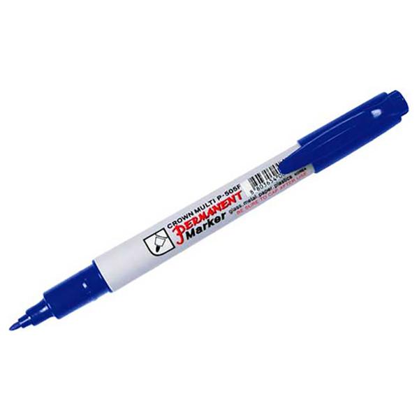 Маркер перманентный 1 мм синий Crown "Multi Marrker Super Sllim", пулевидный