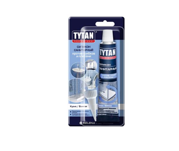 Герметик силиконовый санитарный, водостойкий, белый, 85мл, Tytan Professional