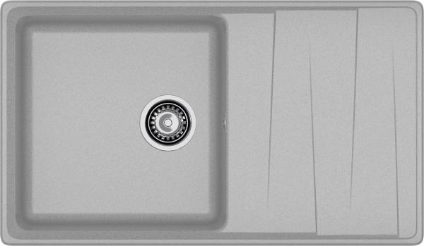 Мойка кухонная GranFest Level 860L прямоугольная 86x50 см, искусст. камень, серый, LV-860L