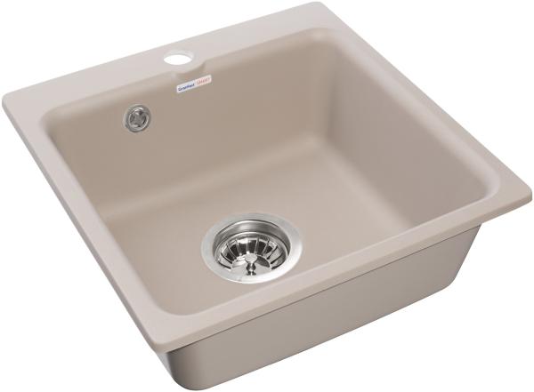 Мойка кухонная GranFest Smart 430 квадратная 43x43 см, искусст. камень, песочный, 430