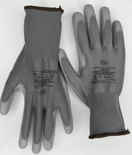 Перчатки нейлоновые серые с полиуретановым покрытием 10 (XL), Gold Manibus