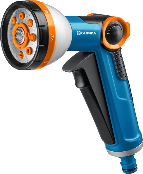 Пистолет полив. GRINDA PROLine X-8, двухкомпонент., 8 режимов, курок спереди (арт.8-427145)