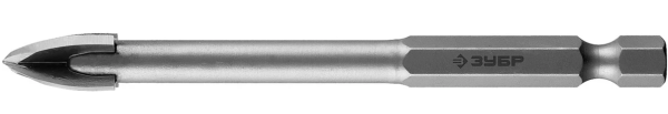 Сверло по стеклу и кафелю 10 мм копьевидное, шестигранный хвостовик, Зубр