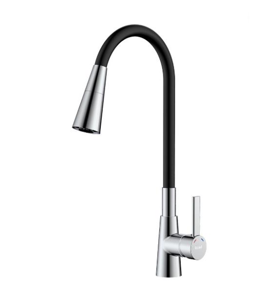 Смеситель для кухни Rossinka гибкий излив Z35-39-Black, черный