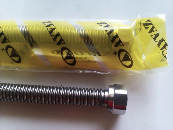 Подводка для газа сильфонная CS 0,4 м, 1/2" г/г, Ayvaz