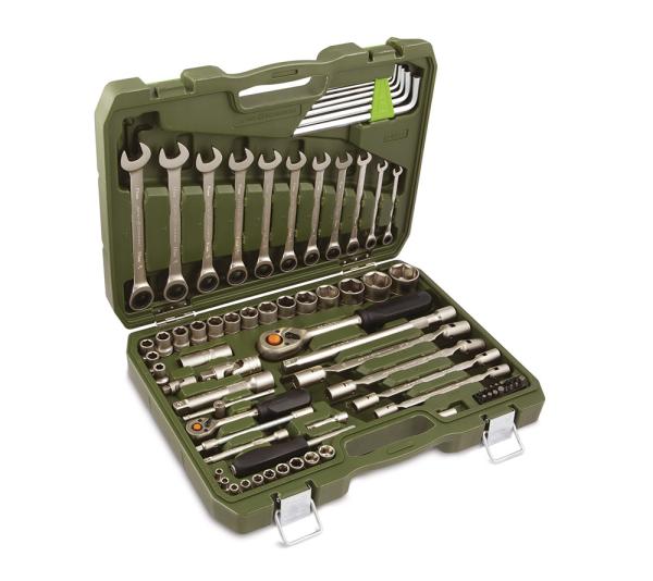 Набор головок 1/4", 1/2", Дело Техники, с трещоточными ключами, 77 предметов, 620778