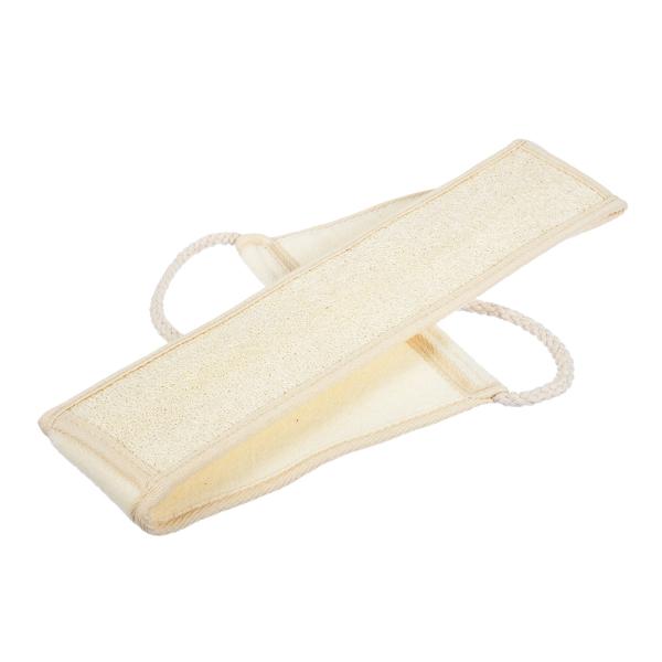 Мочалка из люфы, лента с хлопком, с ручками "Банные штучки"