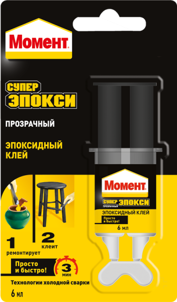 Клей эпоксидный МОМЕНТ СУПЕР ЭПОКСИ прозрачный 6мл