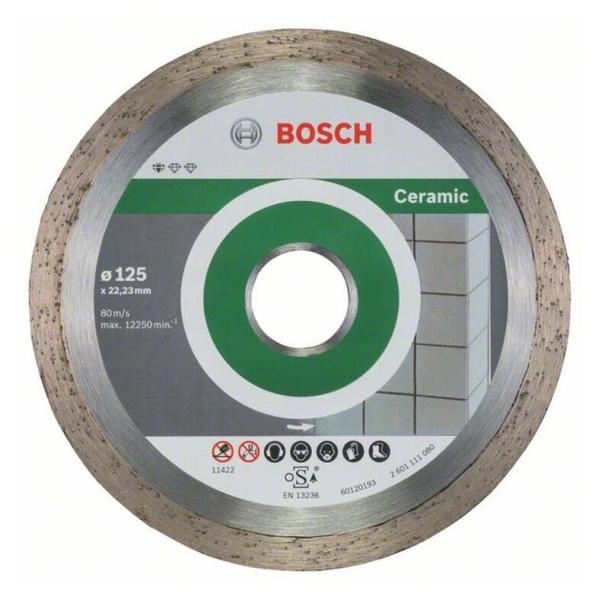 Диск алмазный по керамике 125x1,6x22,23 мм Stnd Ceramic сплошной, Bosch