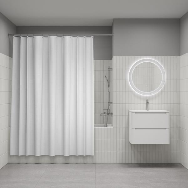 Штора для ванной комнаты Iddis DL01P18i11 180х200 см полиэстер, белая