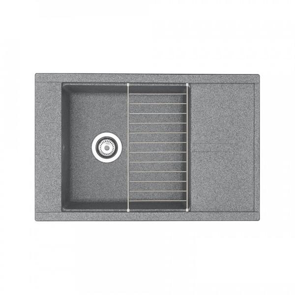 Мойка кухонная Aquaton Делия прямоугольная 78x51 см, искусст. камень, серый, 1A715132DE230