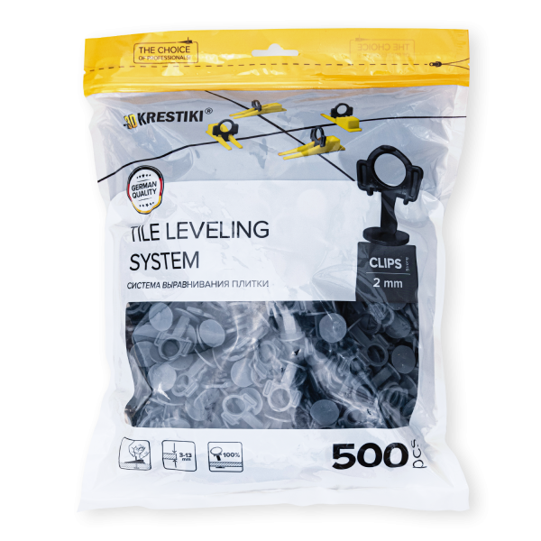 Зажим СВП Strong, 2 мм, серый, упаковка 500 шт, 3D KRESTIKI