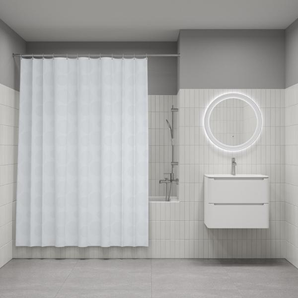 Штора для ванной комнаты Iddis BD01P18i11 180x200 см полиэстер, белая