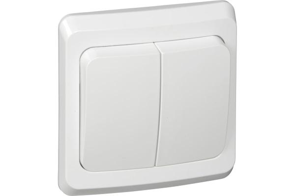 Выключатель 2-кл. скр. уст. 10А/250В подсветка бел. ЭТЮД (87931)