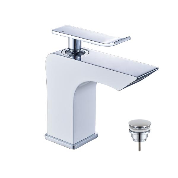Смеситель для умывальника Lemark Contest LM5806CW хром/белый