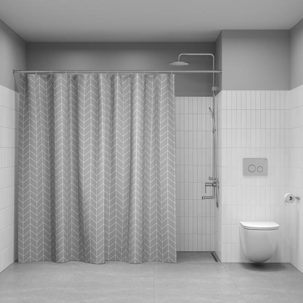 Штора для ванной комнаты Iddis BD06P24i11 240x200 см полиэстер, серая