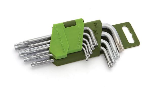 Набор ключей угловых TORX коротких 9шт, Т10-Т50, Дело Техники