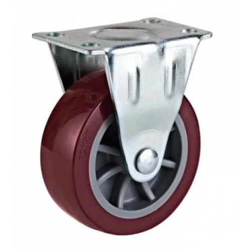 Колесо 40 мм не поворот красный пластик 8003040