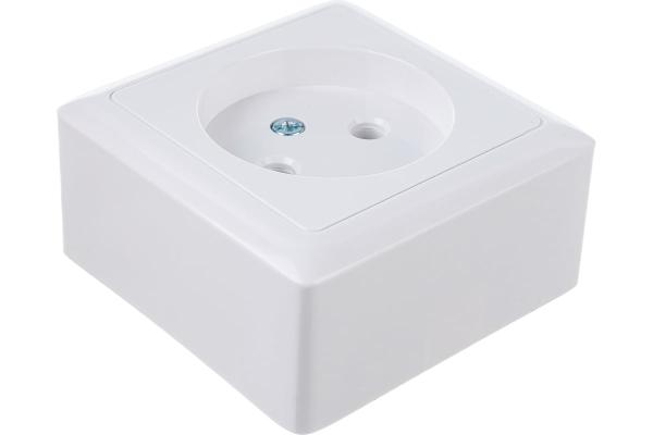 Розетка откр. уст. без з/к 10А/250В бел. ХИТ (45739)