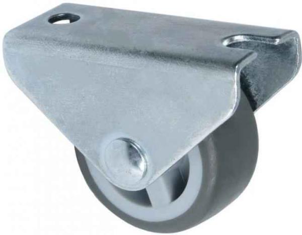 Колесо 30мм не поворот сер. резина 5002030