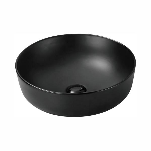 Раковина накладная EvaGold A428CBKM 41,5x41,5 см, чёрная EG090028