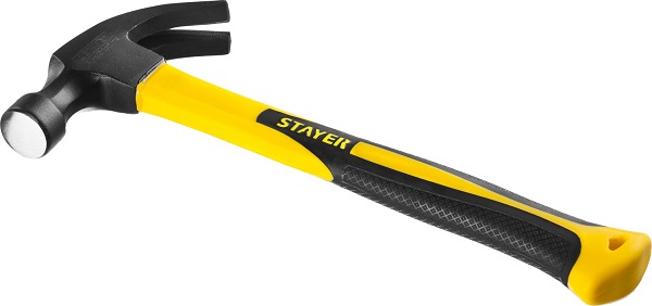 Молоток-гвоздодер, 450г, с фиберглассовой рукояткой, кованый, DIN 5109, STAYER Professional  (2026-450_z01)