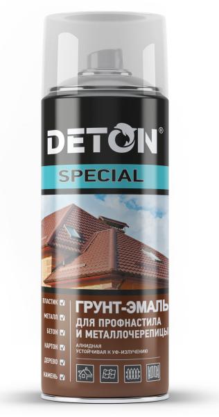 Грунт-эмаль аэроз. алкидная д/металлочер. Deton Special слон. кость 520мл RAL 1014