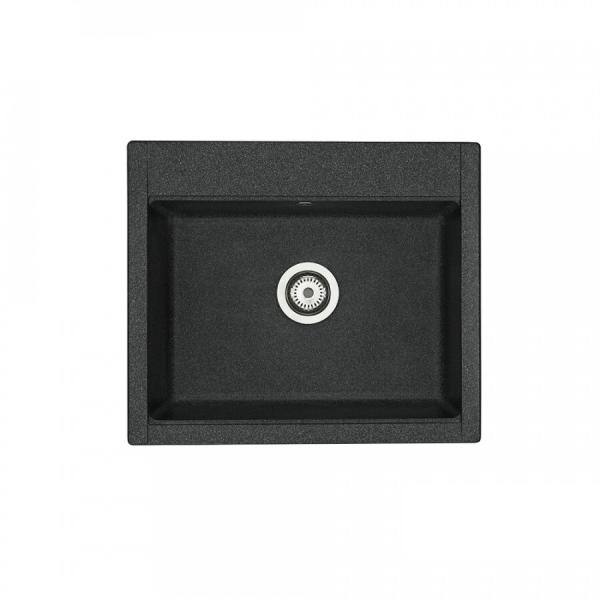 Мойка кухонная Aquaton Делия прямоугольная 59,4x51 см, искусст. камень, графит, 1A715232LD210