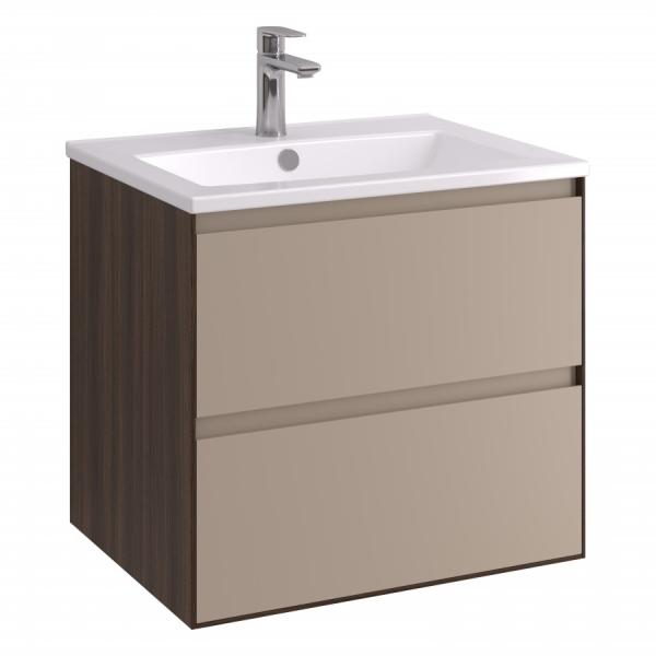 Тумба Aquaton Люмин 60 подвесная орех франклин, капучино под раковину Элина 60, 1A293901A5OK0